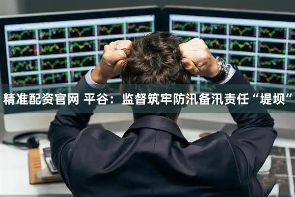 精准配资官网 平谷：监督筑牢防汛备汛责任“堤坝”